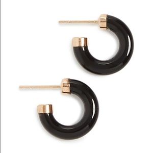 Loren Stewart Stone Mini Hoops (Onyx)
